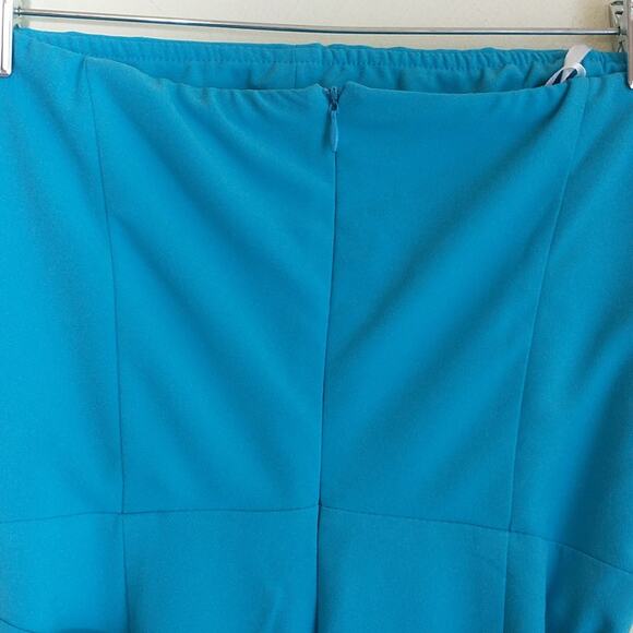 Monteau Los Angeles Strapless Jumpsuit Women's Sz M Blue Belted Pockets Back Zip - Picture 5 of 15